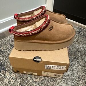 UGG Tan and Red Winter Boots